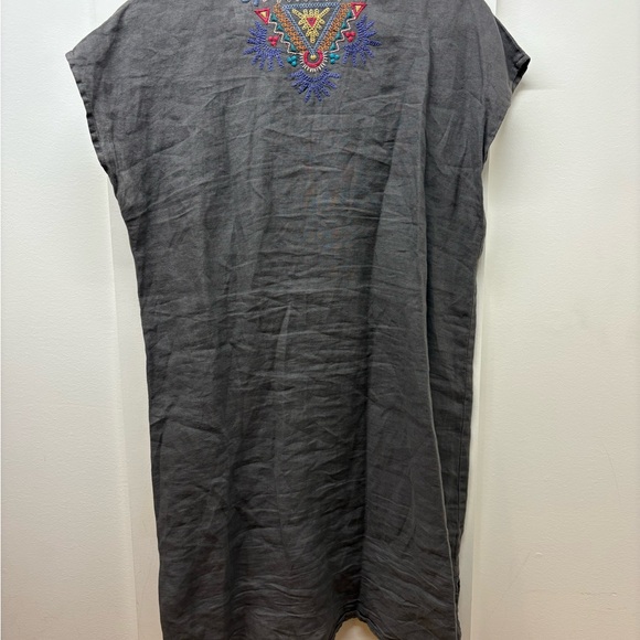 Johnny Was Gray Dress with Vibrant Embroidery - Picture 2 of 4